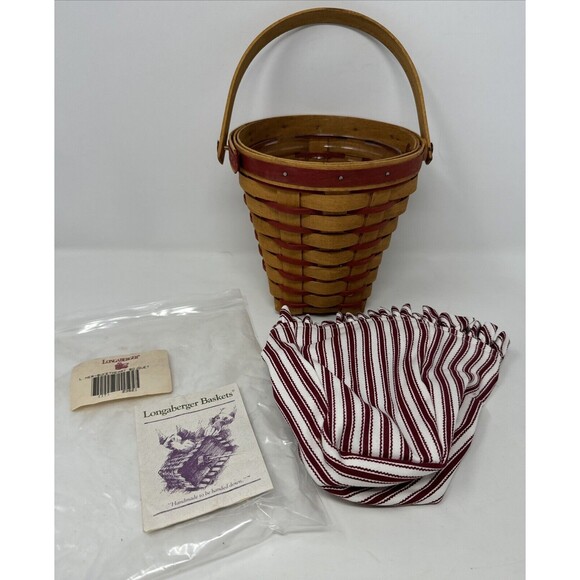 1996 Longaberger Sweetheart Bouquet Basket w/ New Liner 23621 Plastic Protector - Picture 1 of 11